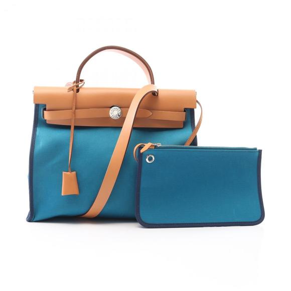 Hermes Hermès Airbag Zip PM Handbag, Leather Toile Officier/Vache Hunter Offi... - Picture 1 of 10